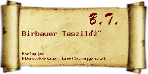 Birbauer Tasziló névjegykártya